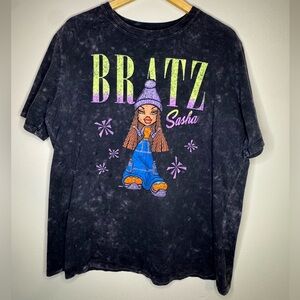 Bratz Sasha Acid Wash Graphic T-Shirt Black XL